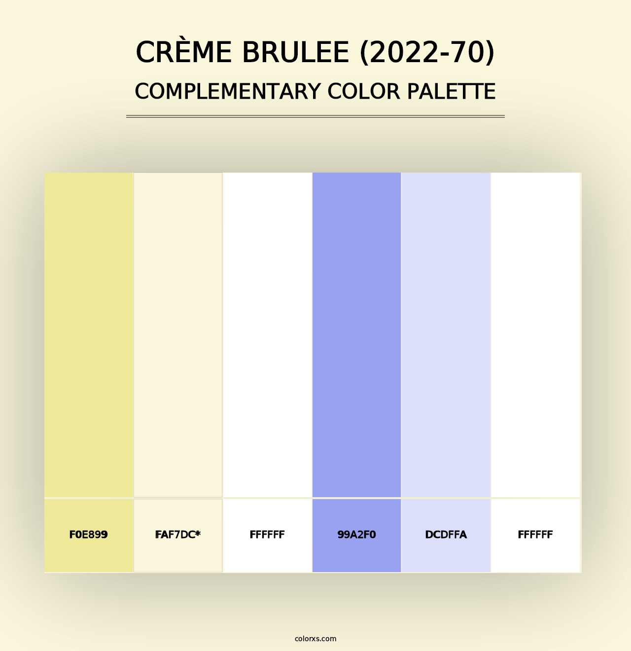 Crème Brulee (2022-70) - Complementary Color Palette