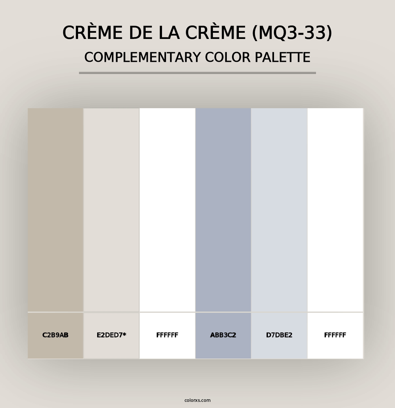 Crème De La Crème (MQ3-33) - Complementary Color Palette