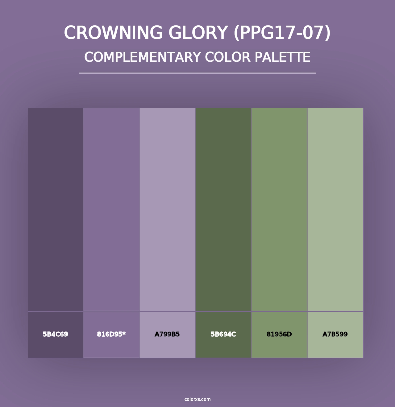 Crowning Glory (PPG17-07) - Complementary Color Palette