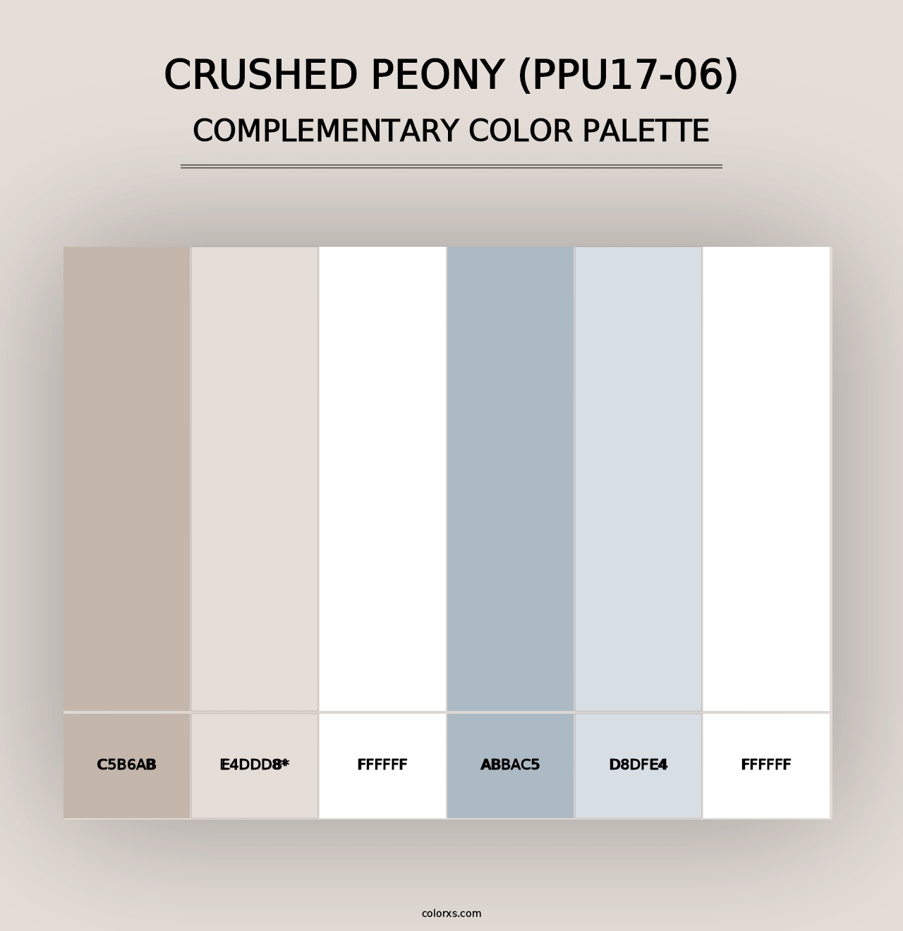 Crushed Peony (PPU17-06) - Complementary Color Palette