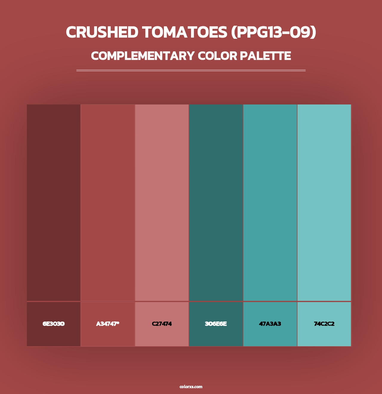 Crushed Tomatoes (PPG13-09) - Complementary Color Palette