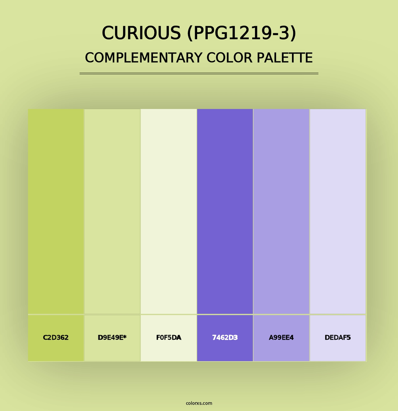 Curious (PPG1219-3) - Complementary Color Palette