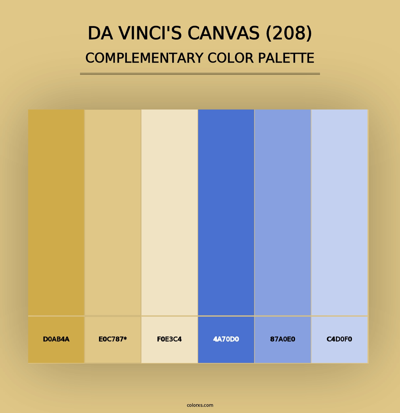 Da Vinci's Canvas (208) - Complementary Color Palette