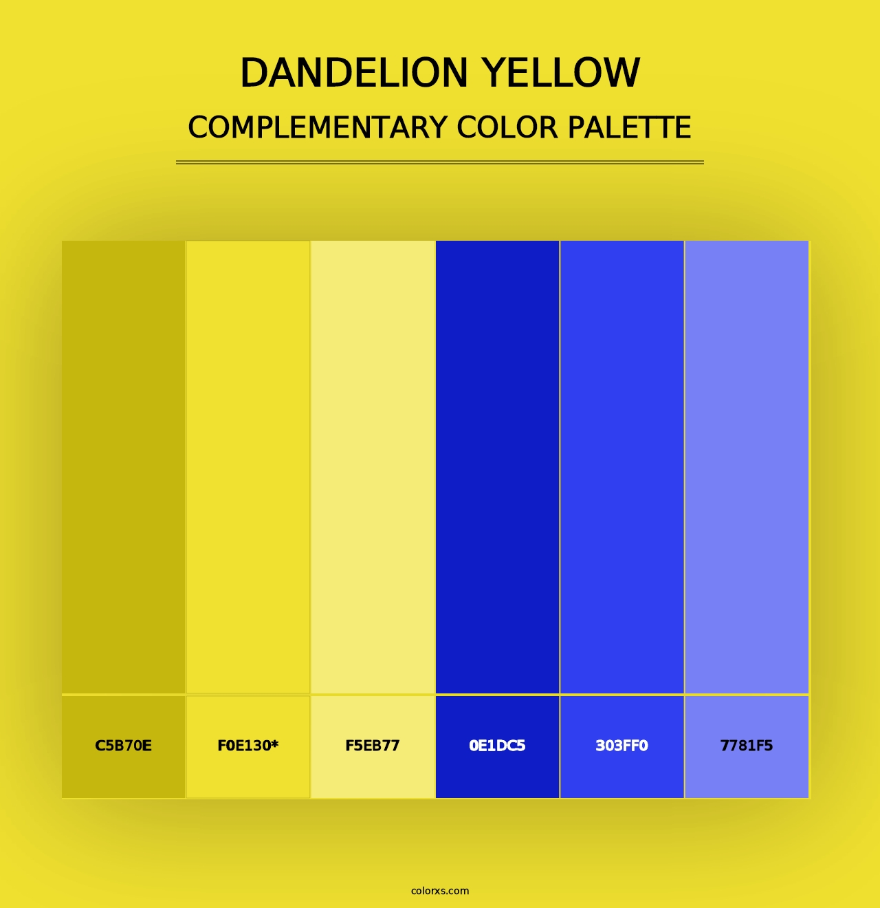 Dandelion Yellow - Complementary Color Palette