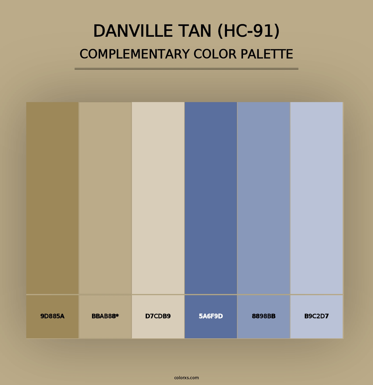 Danville Tan (HC-91) - Complementary Color Palette