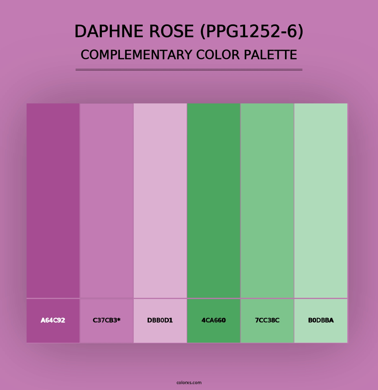 Daphne Rose (PPG1252-6) - Complementary Color Palette