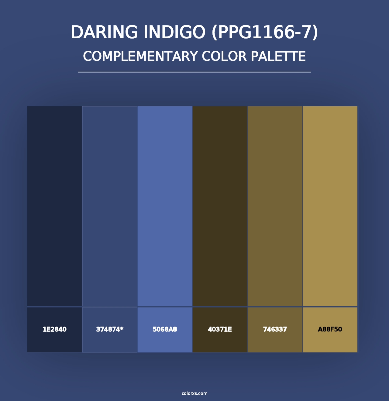 Daring Indigo (PPG1166-7) - Complementary Color Palette