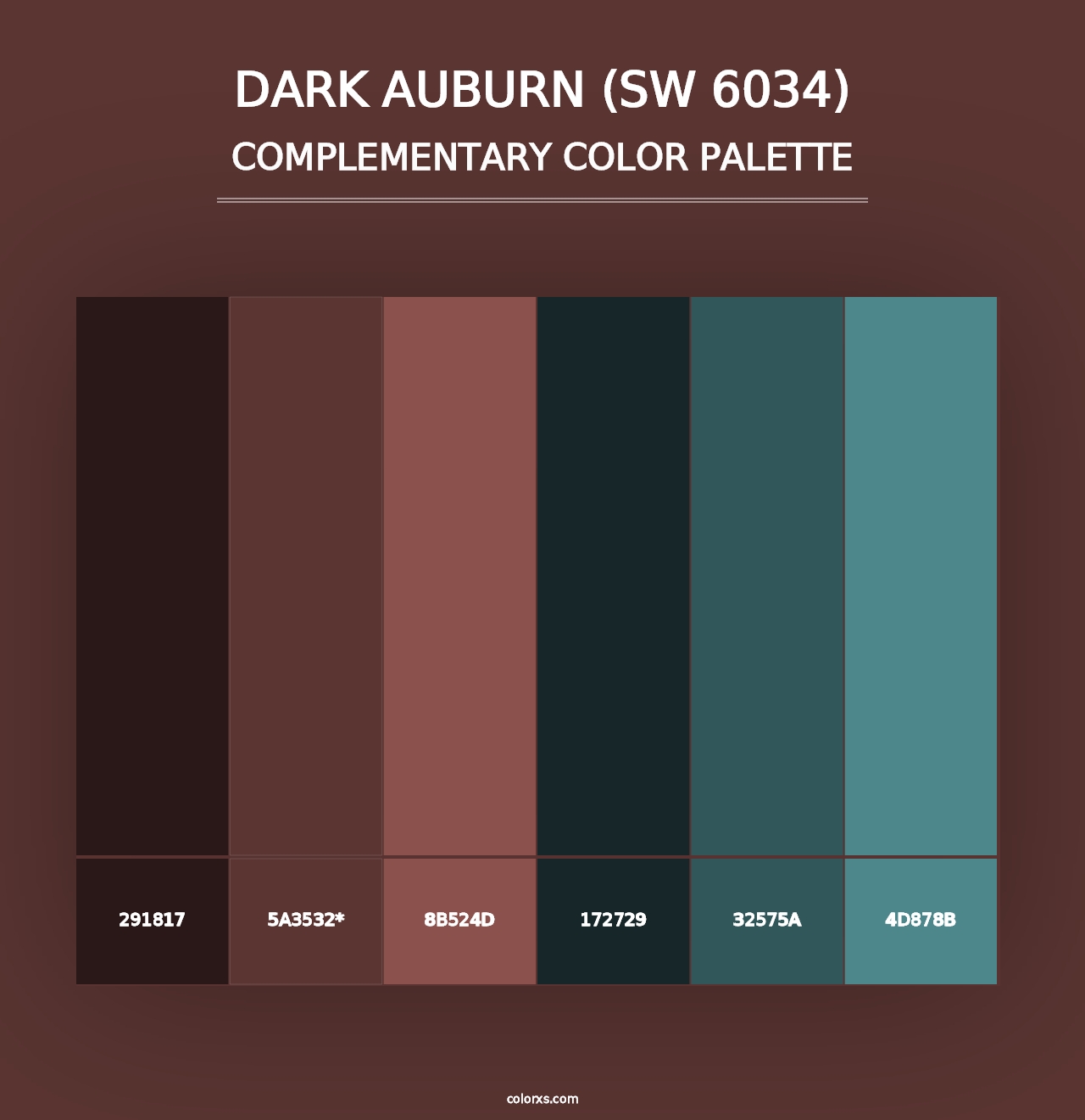 Dark Auburn (SW 6034) - Complementary Color Palette