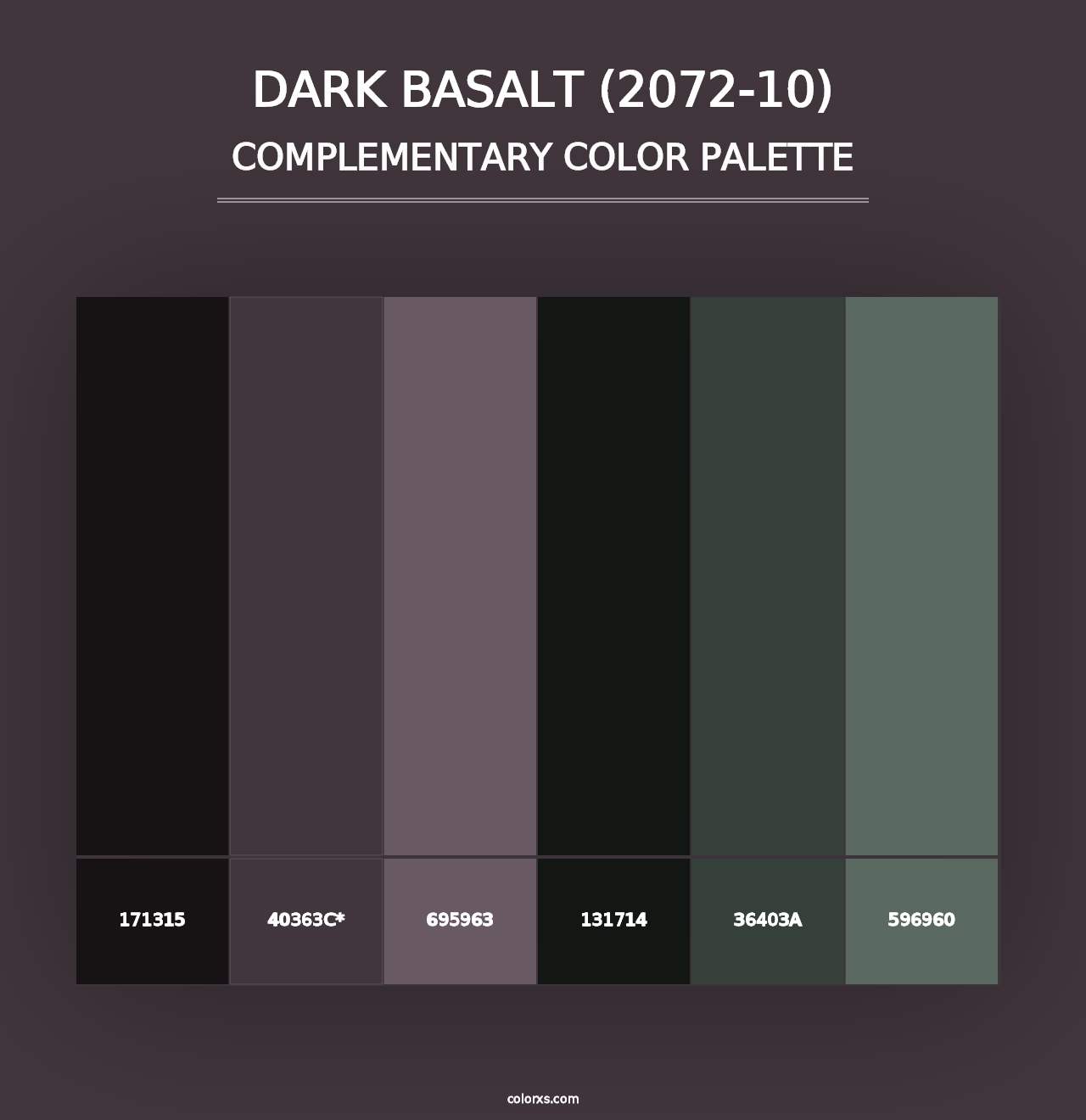 Dark Basalt (2072-10) - Complementary Color Palette