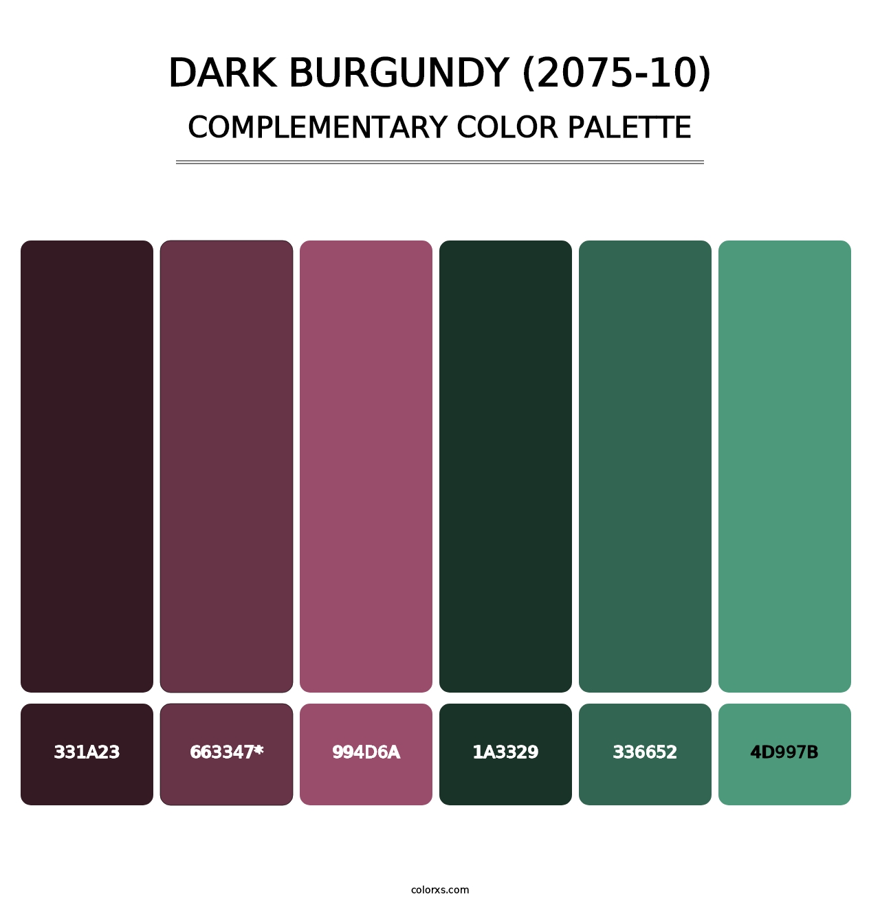 Dark Burgundy (2075-10) - Complementary Color Palette