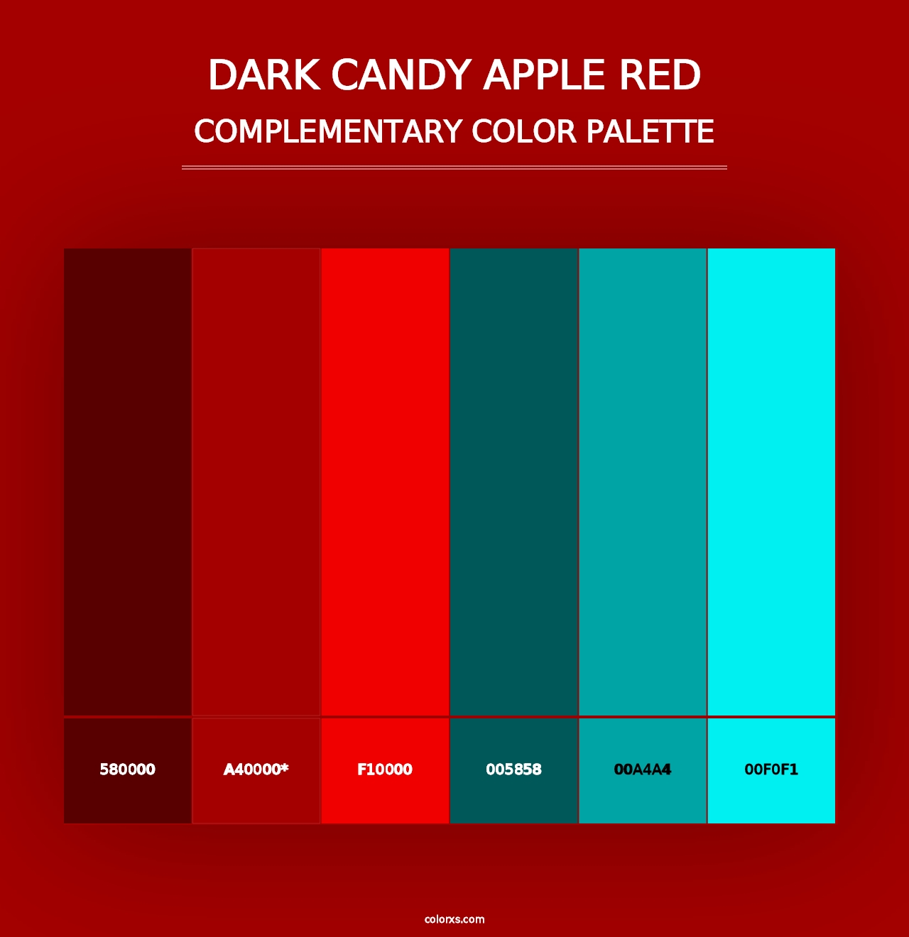 Dark Candy Apple Red - Complementary Color Palette