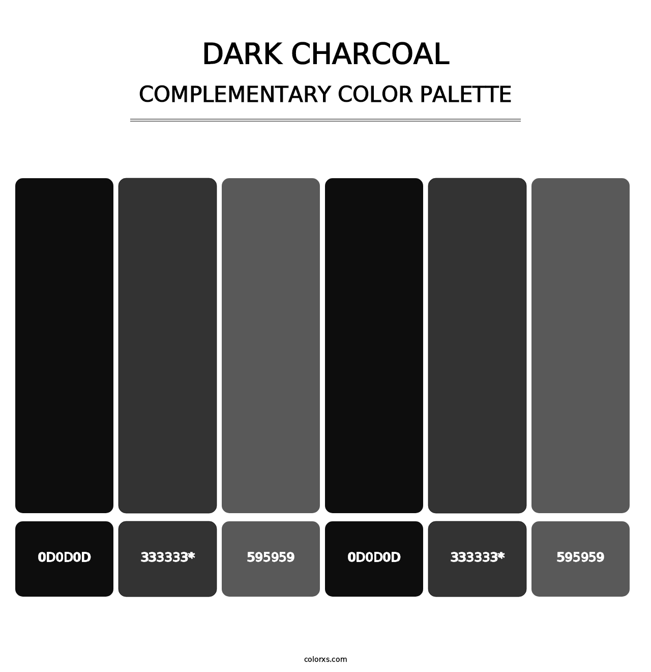 Dark Charcoal - Complementary Color Palette