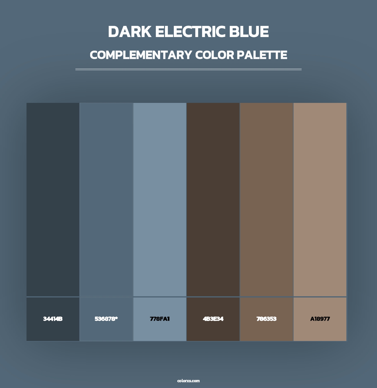 Dark Electric Blue - Complementary Color Palette