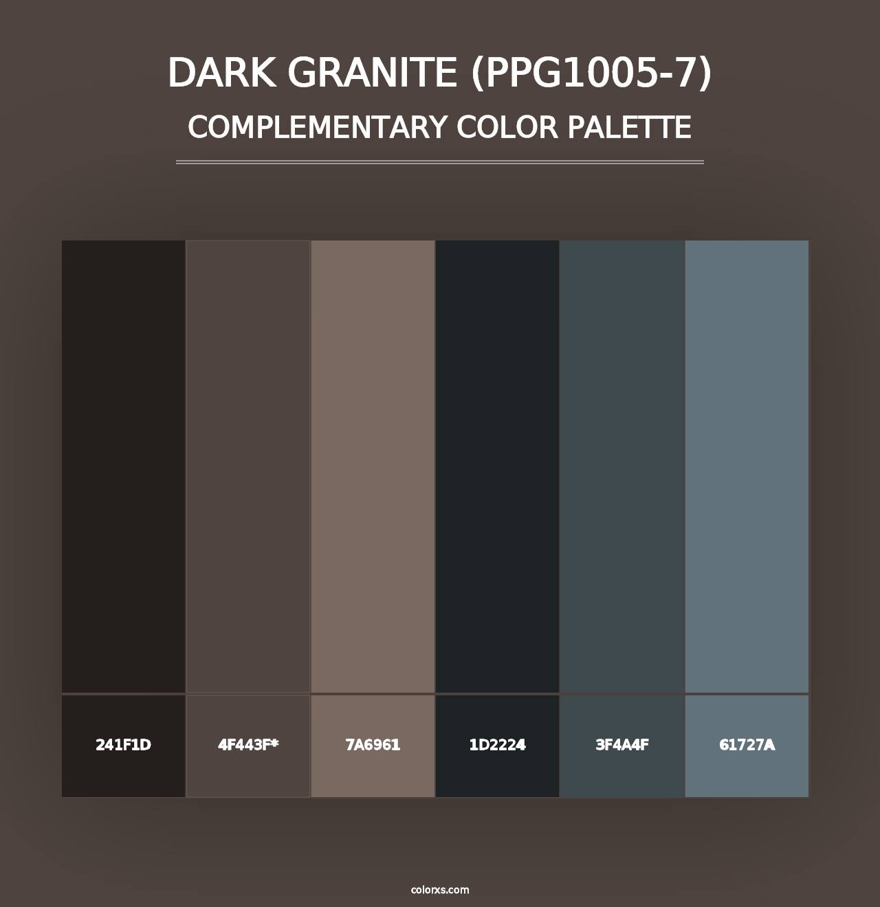 Dark Granite (PPG1005-7) - Complementary Color Palette