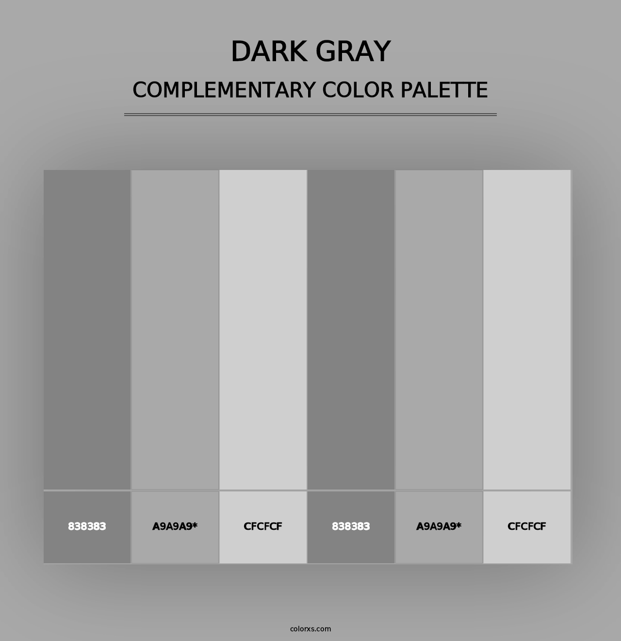 Dark Gray - Complementary Color Palette