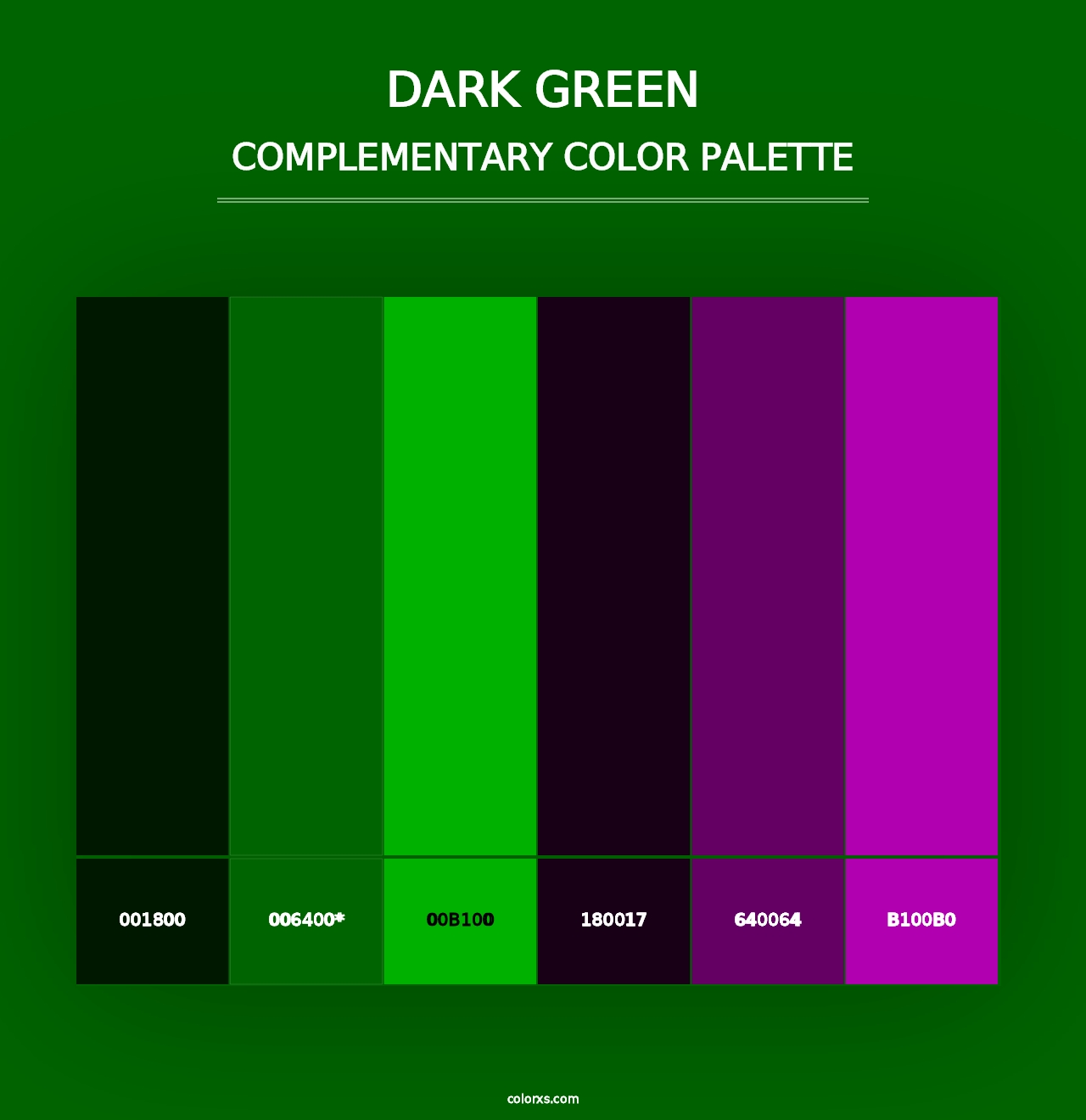 Dark Green - Complementary Color Palette