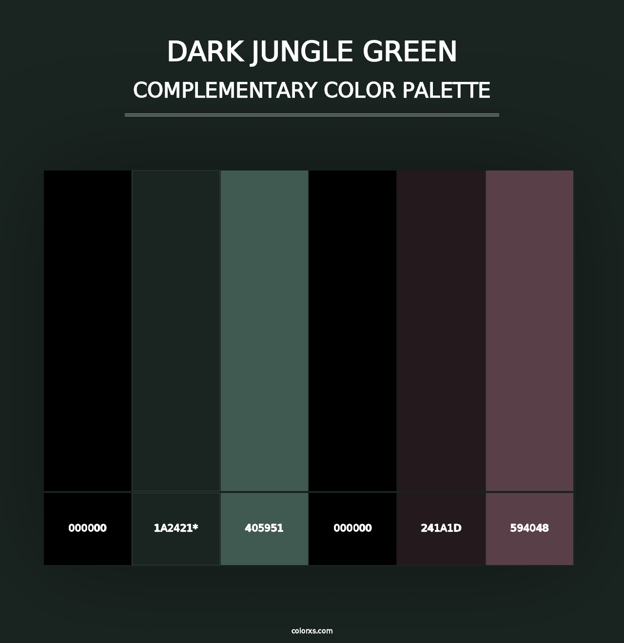 Dark Jungle Green - Complementary Color Palette