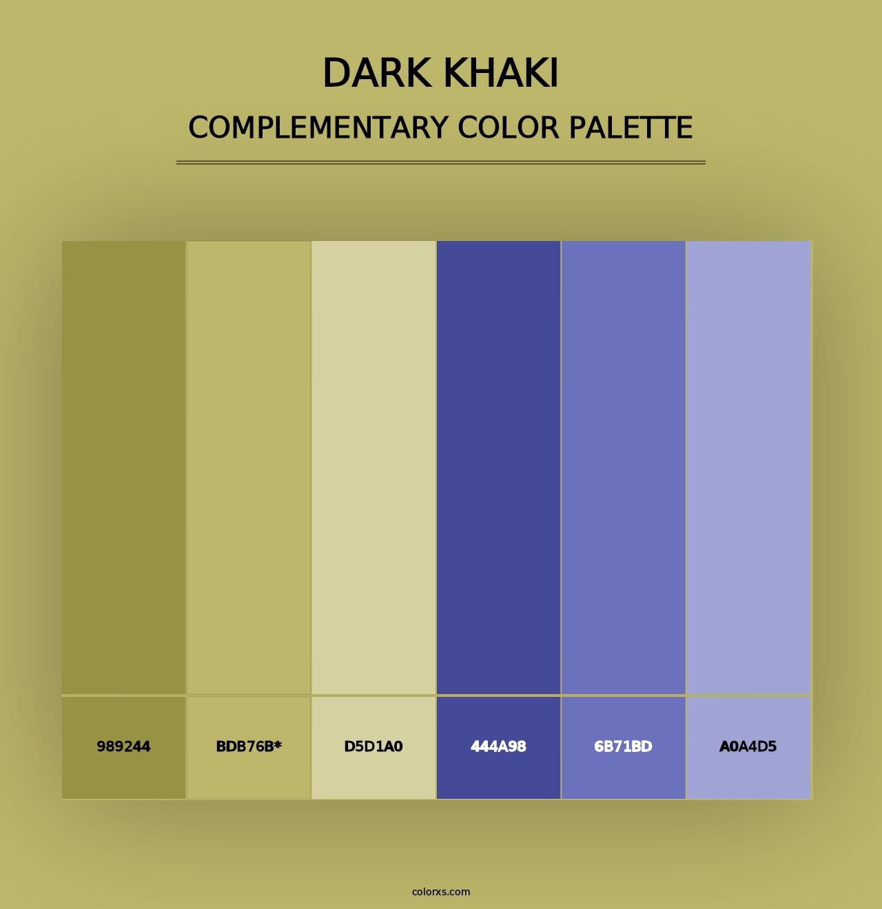 Dark Khaki - Complementary Color Palette