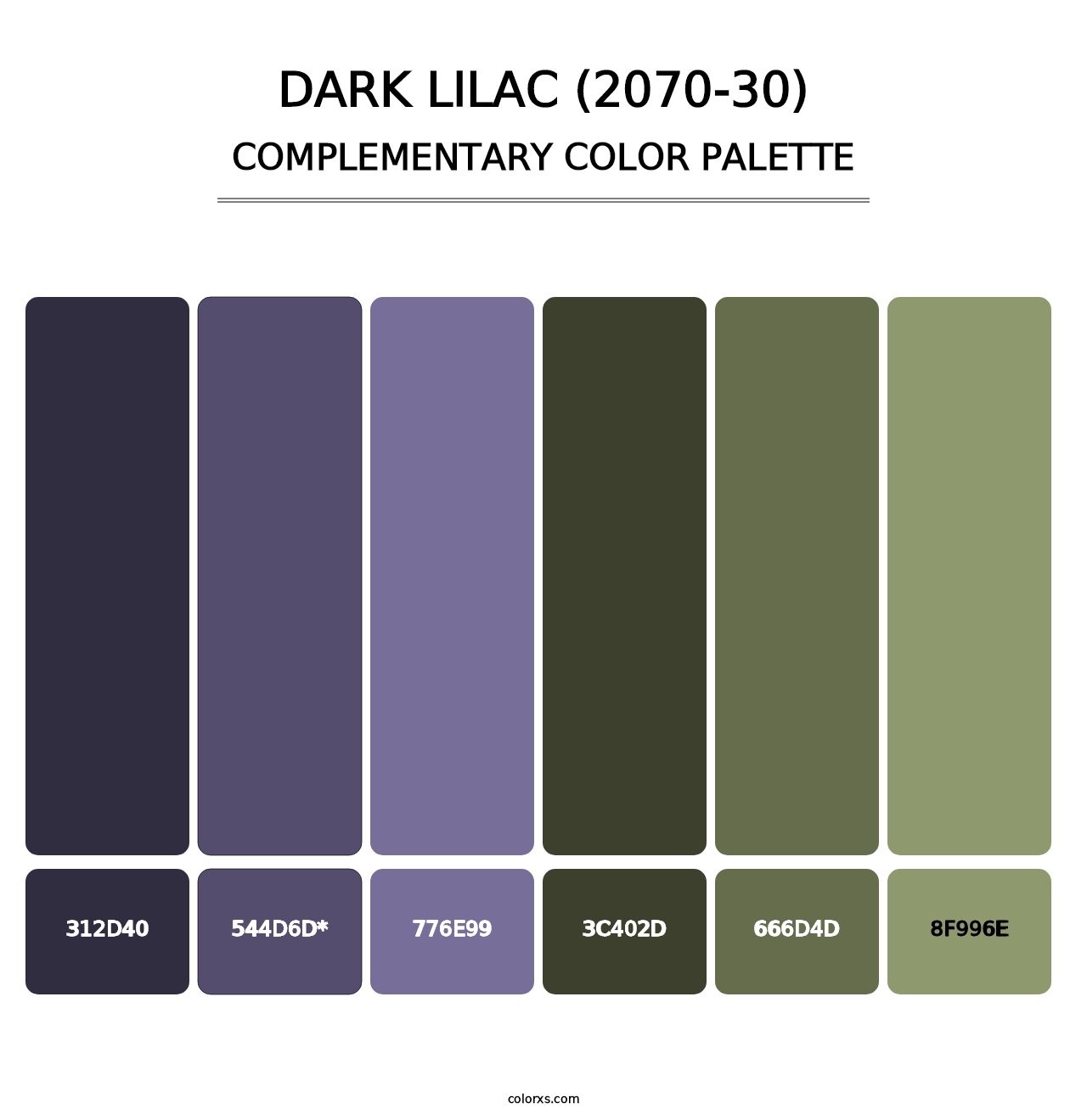 Dark Lilac (2070-30) - Complementary Color Palette