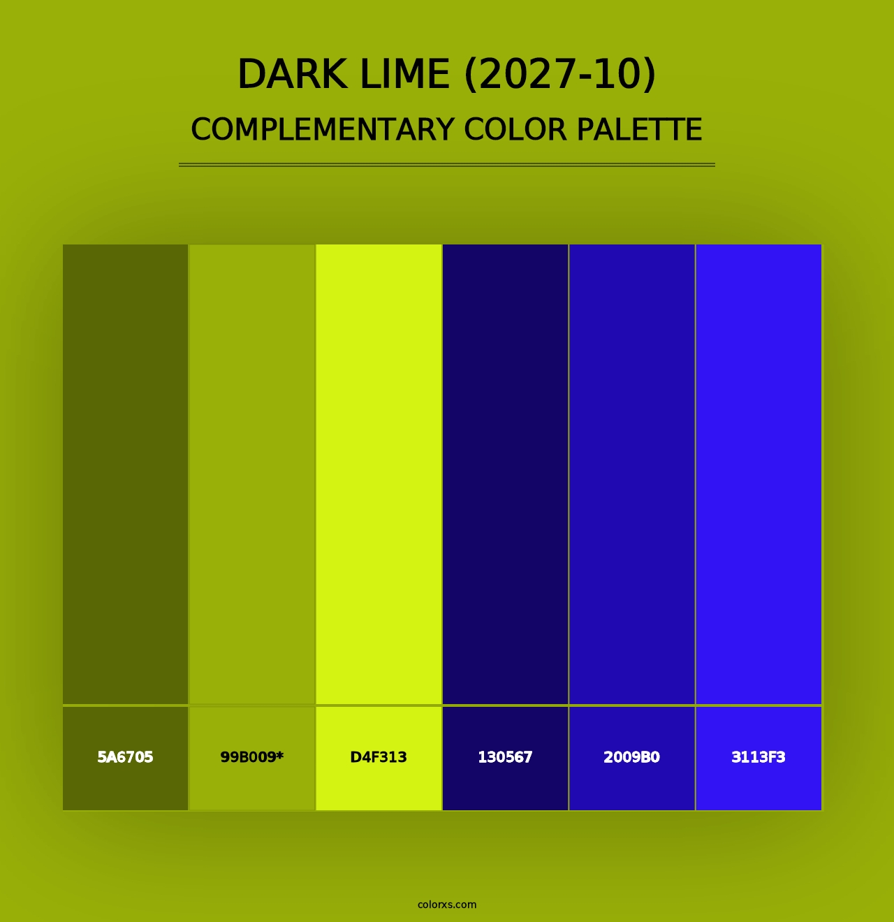 Dark Lime (2027-10) - Complementary Color Palette