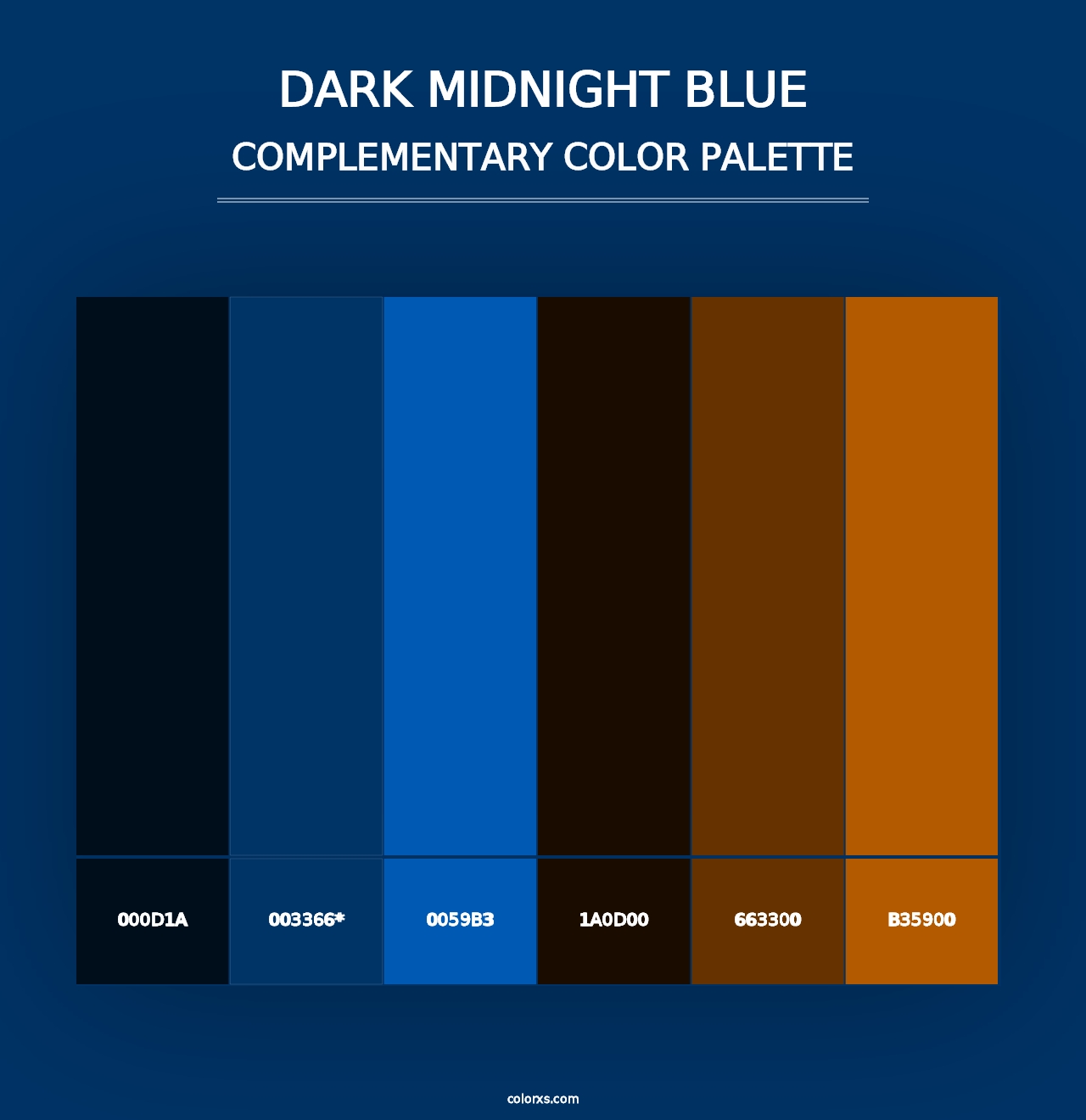 Dark Midnight Blue - Complementary Color Palette