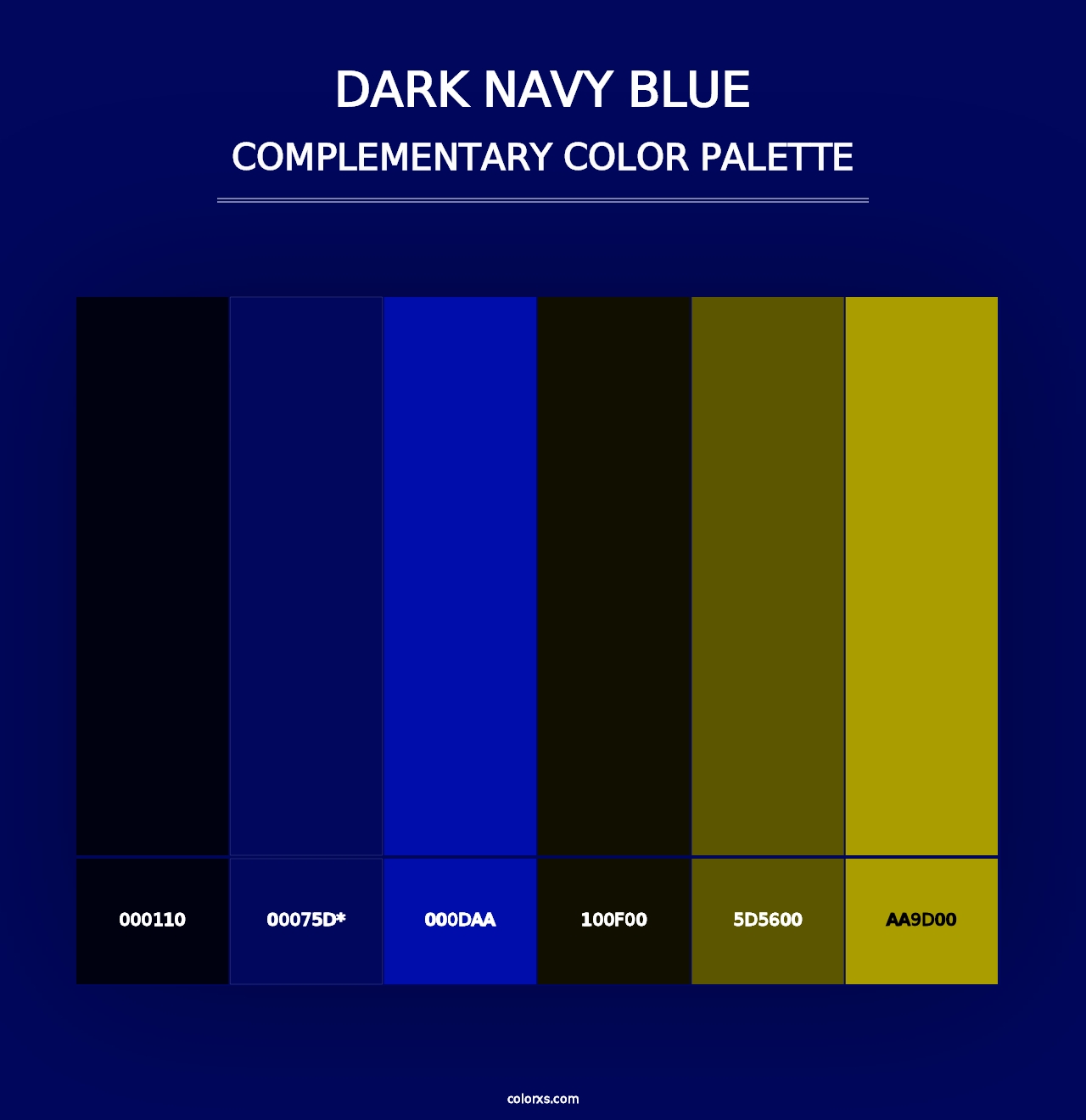 Dark Navy Blue - Complementary Color Palette