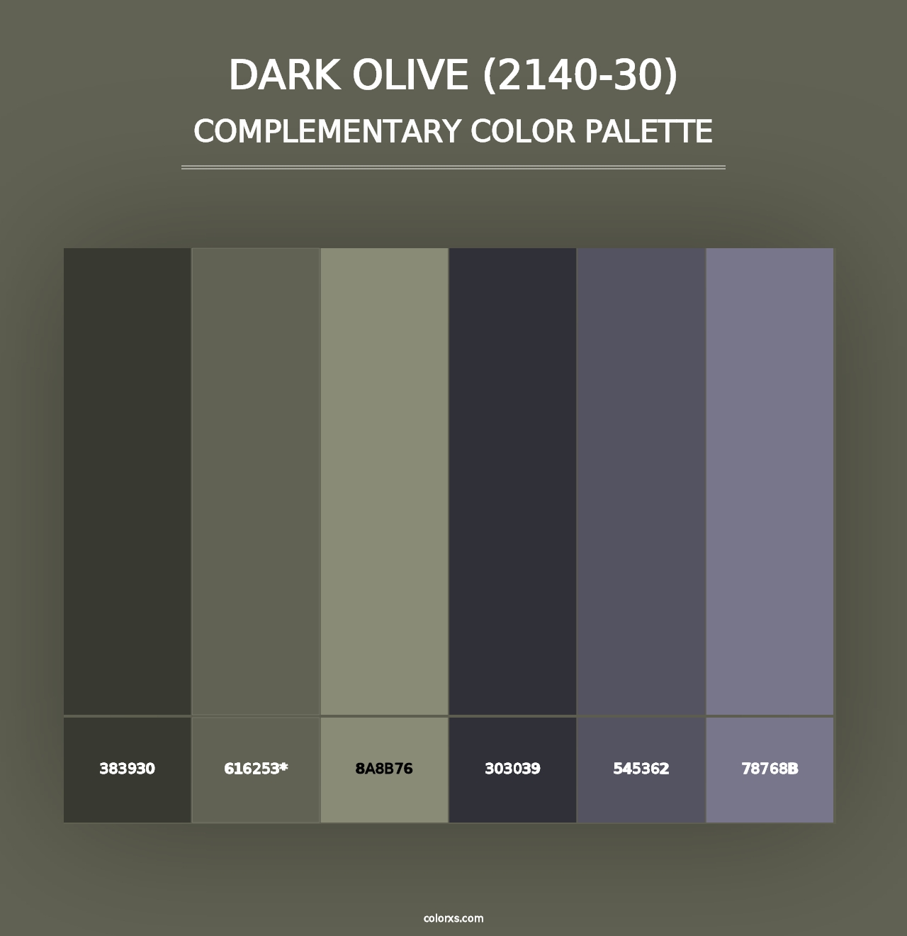 Dark Olive (2140-30) - Complementary Color Palette