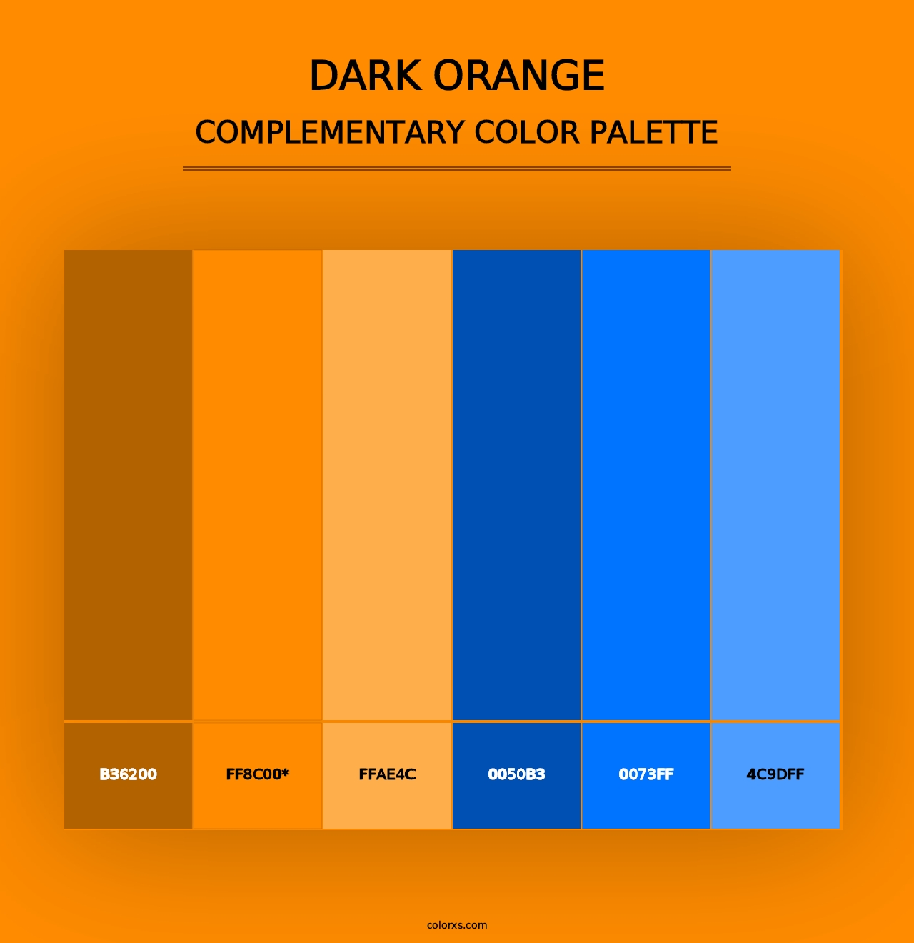 Dark Orange - Complementary Color Palette