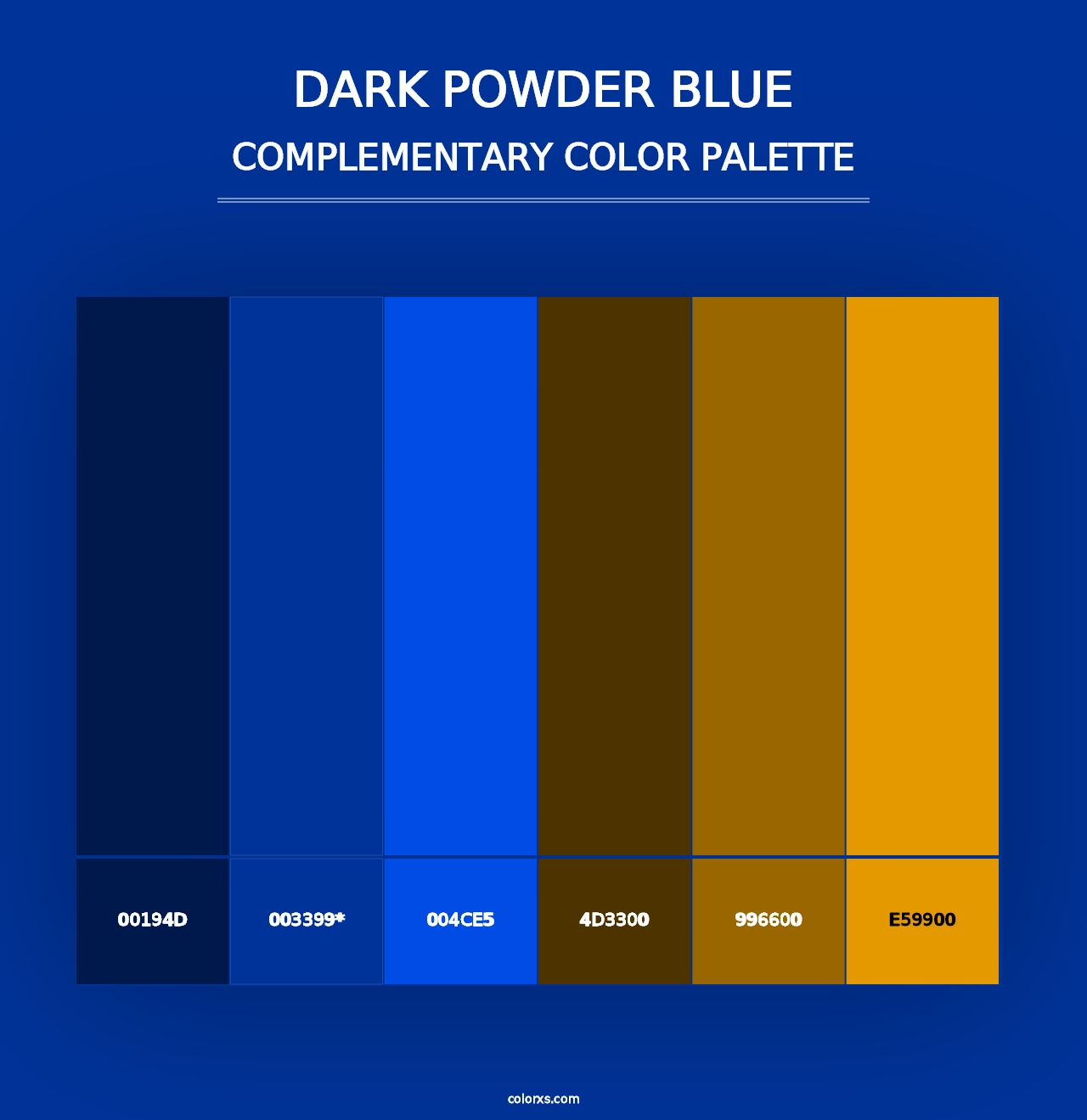 Dark Powder Blue - Complementary Color Palette