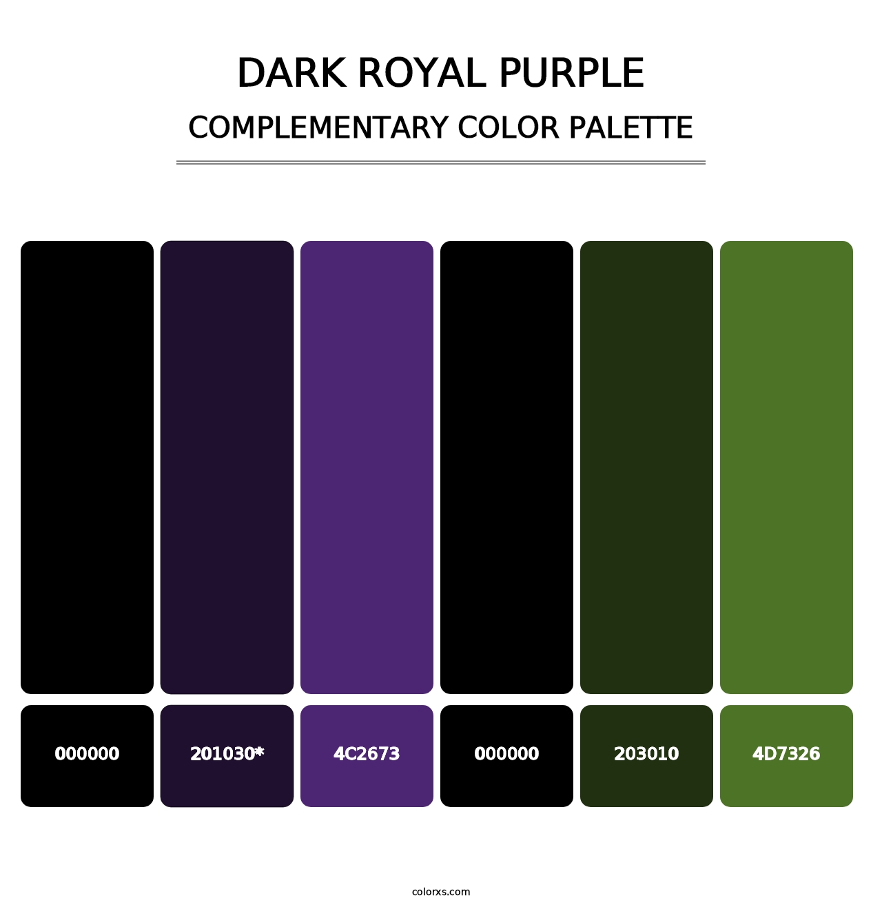 Dark Royal purple - Complementary Color Palette