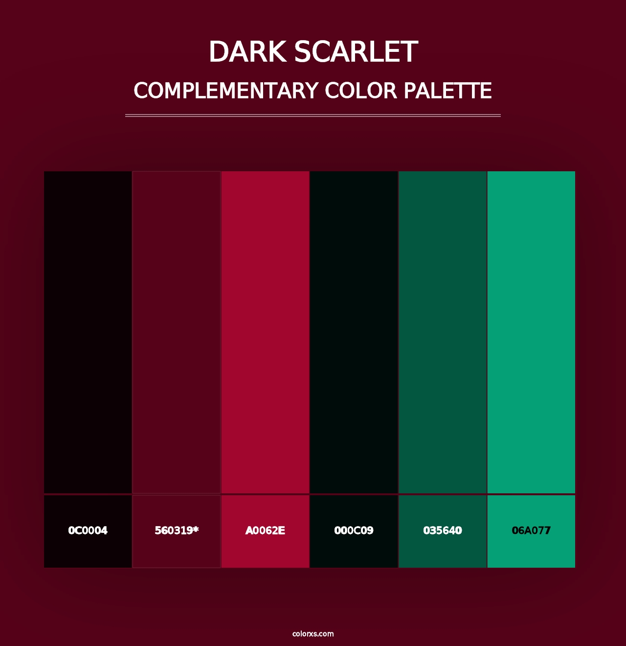 Dark Scarlet - Complementary Color Palette