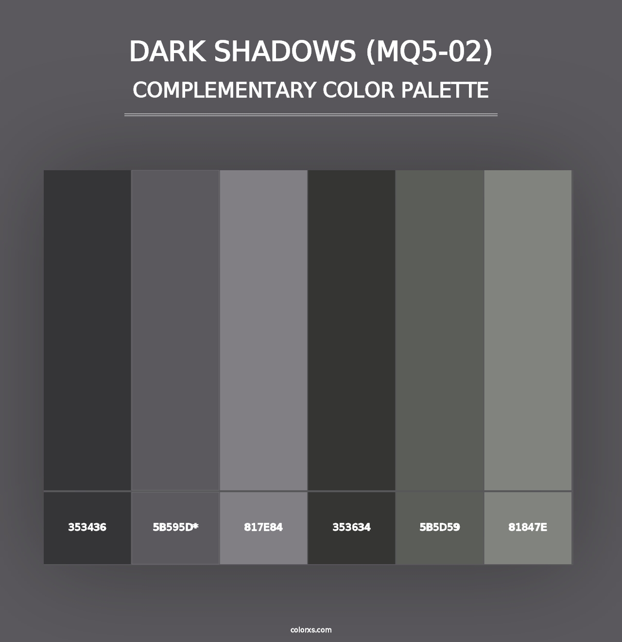 Dark Shadows (MQ5-02) - Complementary Color Palette