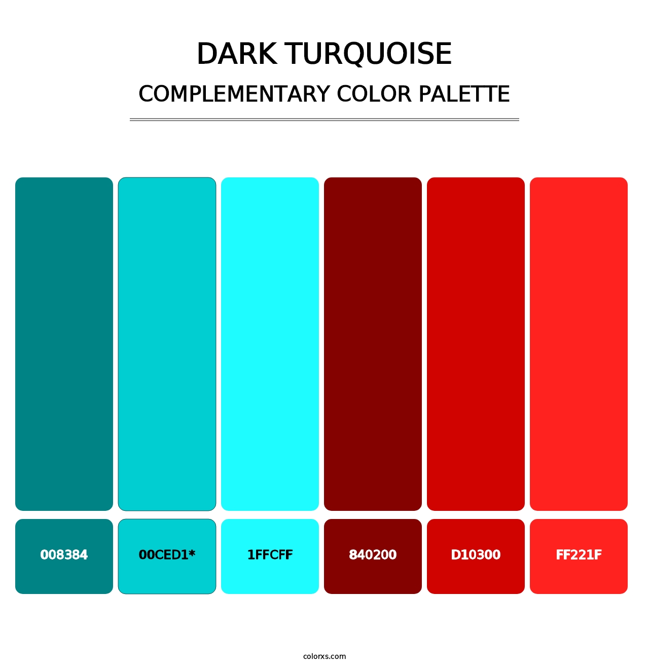 Dark Turquoise - Complementary Color Palette