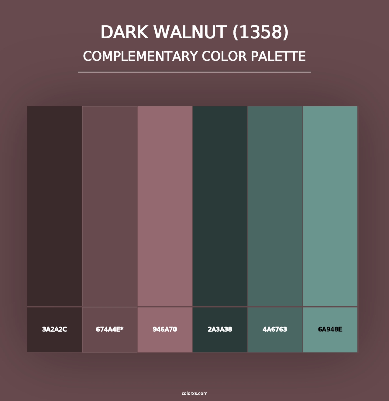 Dark Walnut (1358) - Complementary Color Palette