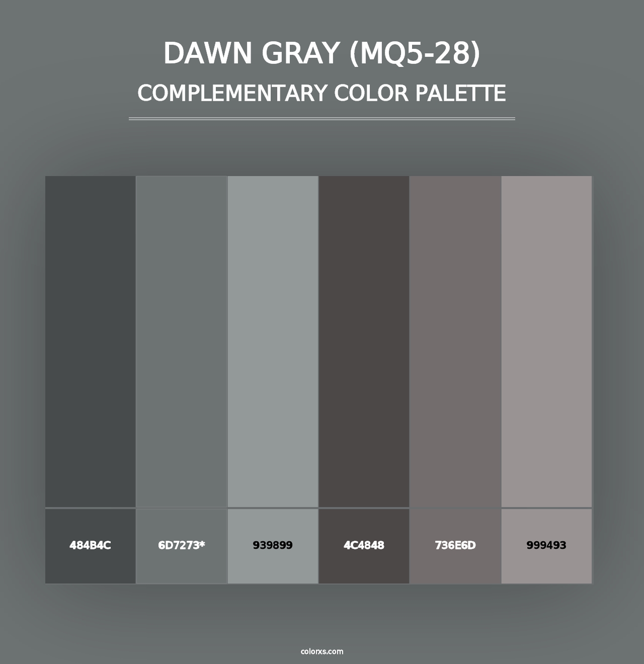 Dawn Gray (MQ5-28) - Complementary Color Palette