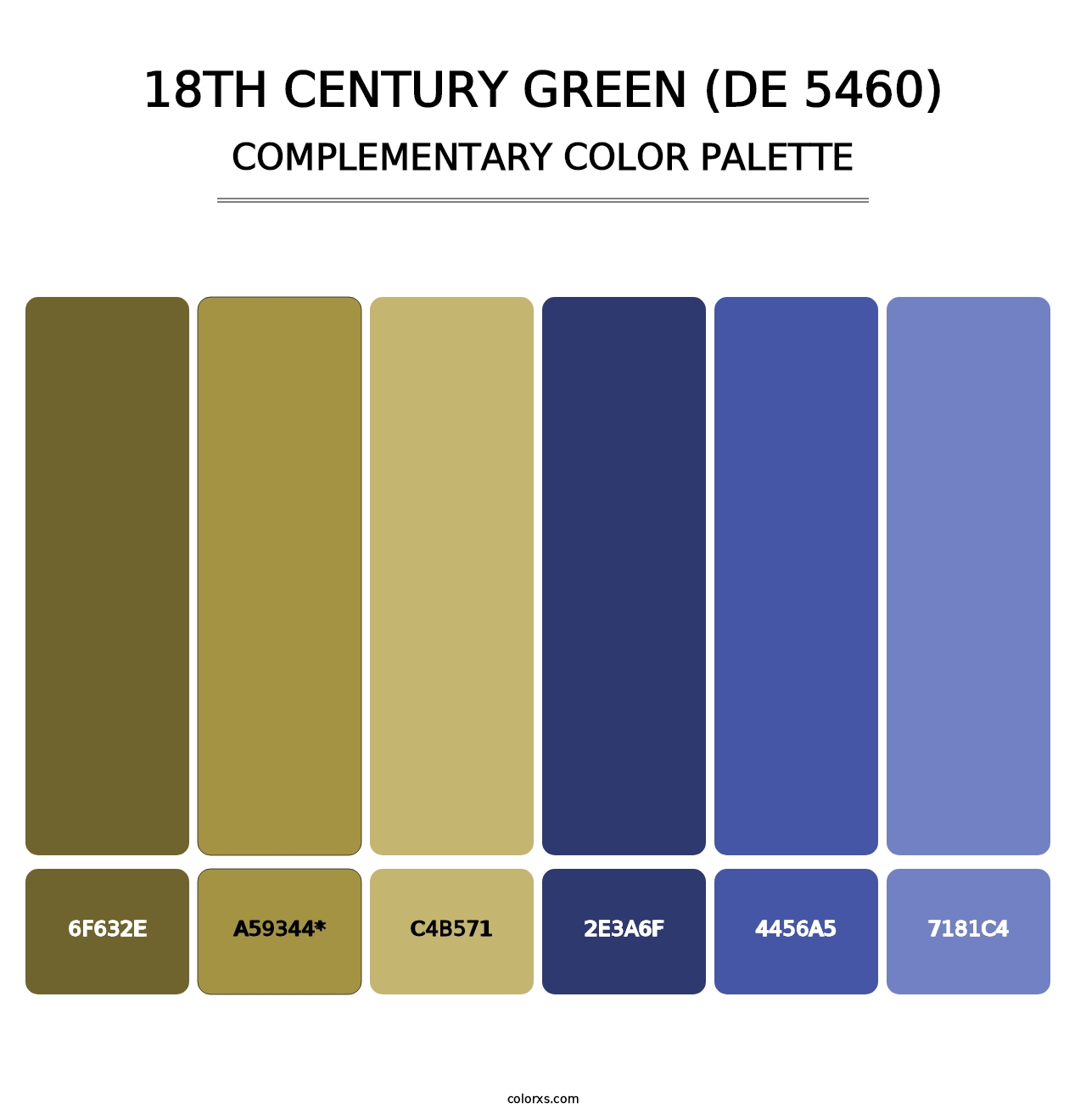 18th Century Green (DE 5460) - Complementary Color Palette