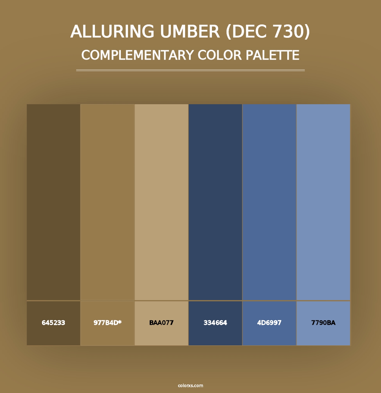 Alluring Umber (DEC 730) - Complementary Color Palette