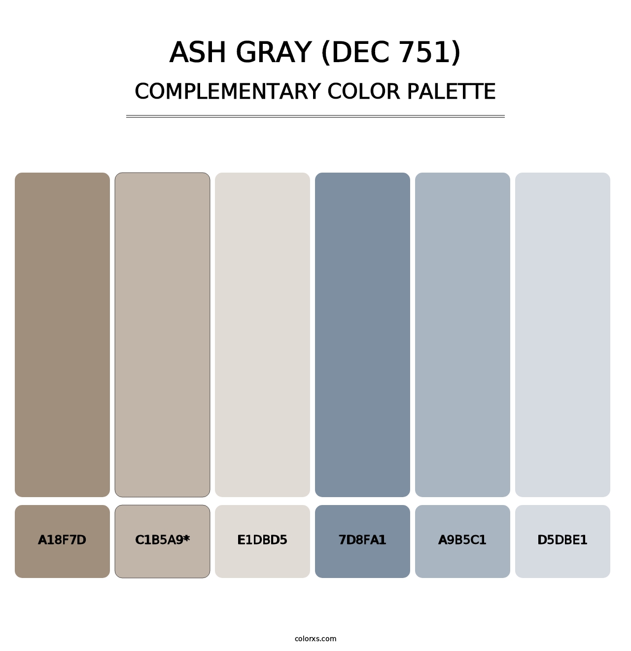 Ash Gray (DEC 751) - Complementary Color Palette