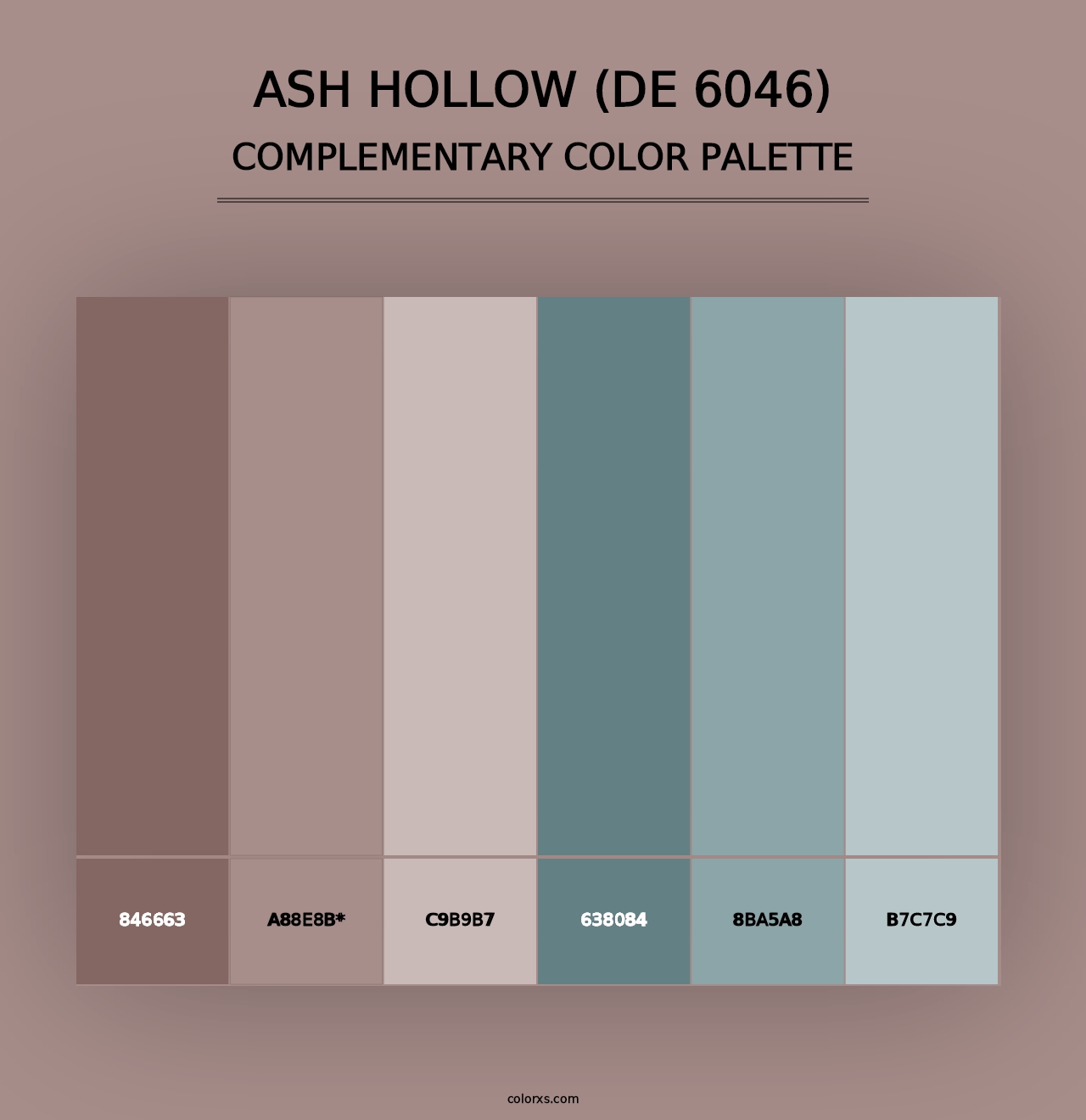 Ash Hollow (DE 6046) - Complementary Color Palette