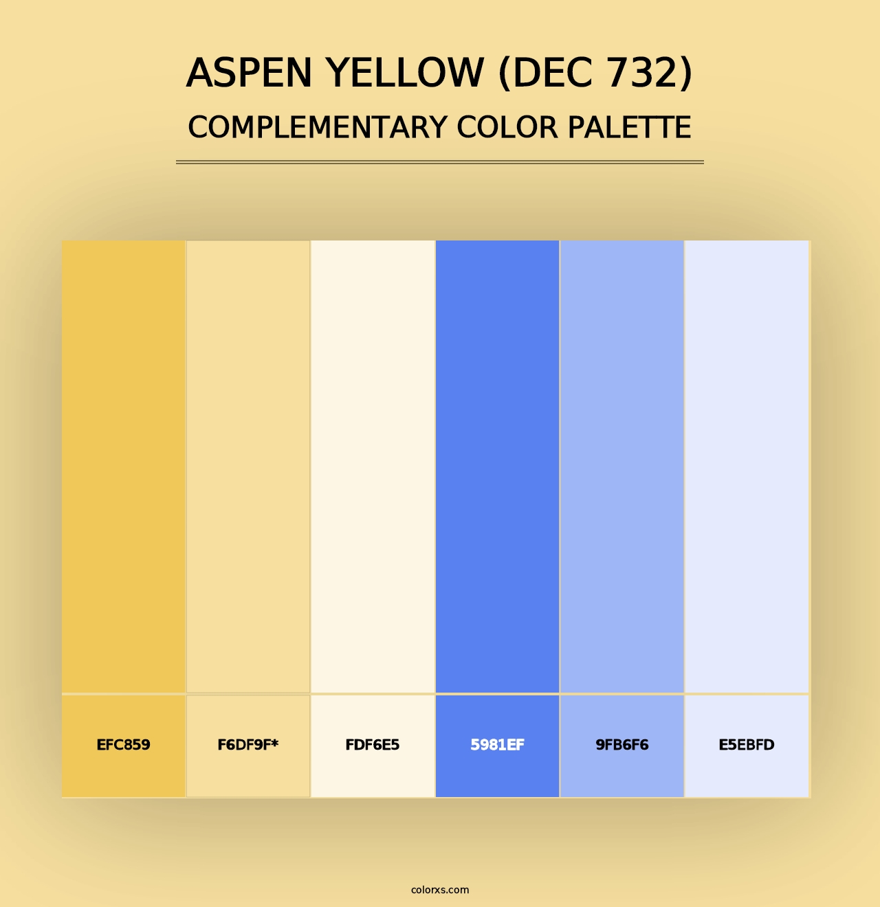 Aspen Yellow (DEC 732) - Complementary Color Palette