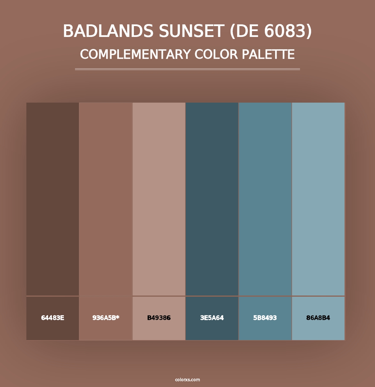 Badlands Sunset (DE 6083) - Complementary Color Palette