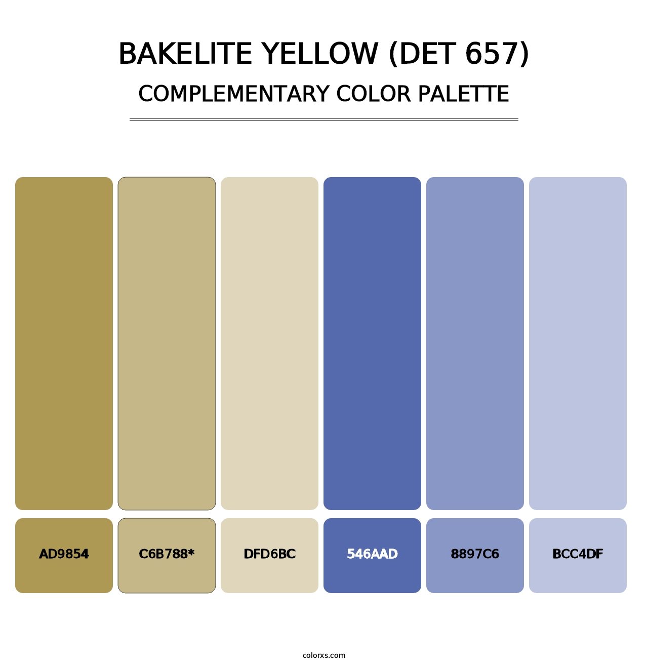 Bakelite Yellow (DET 657) - Complementary Color Palette