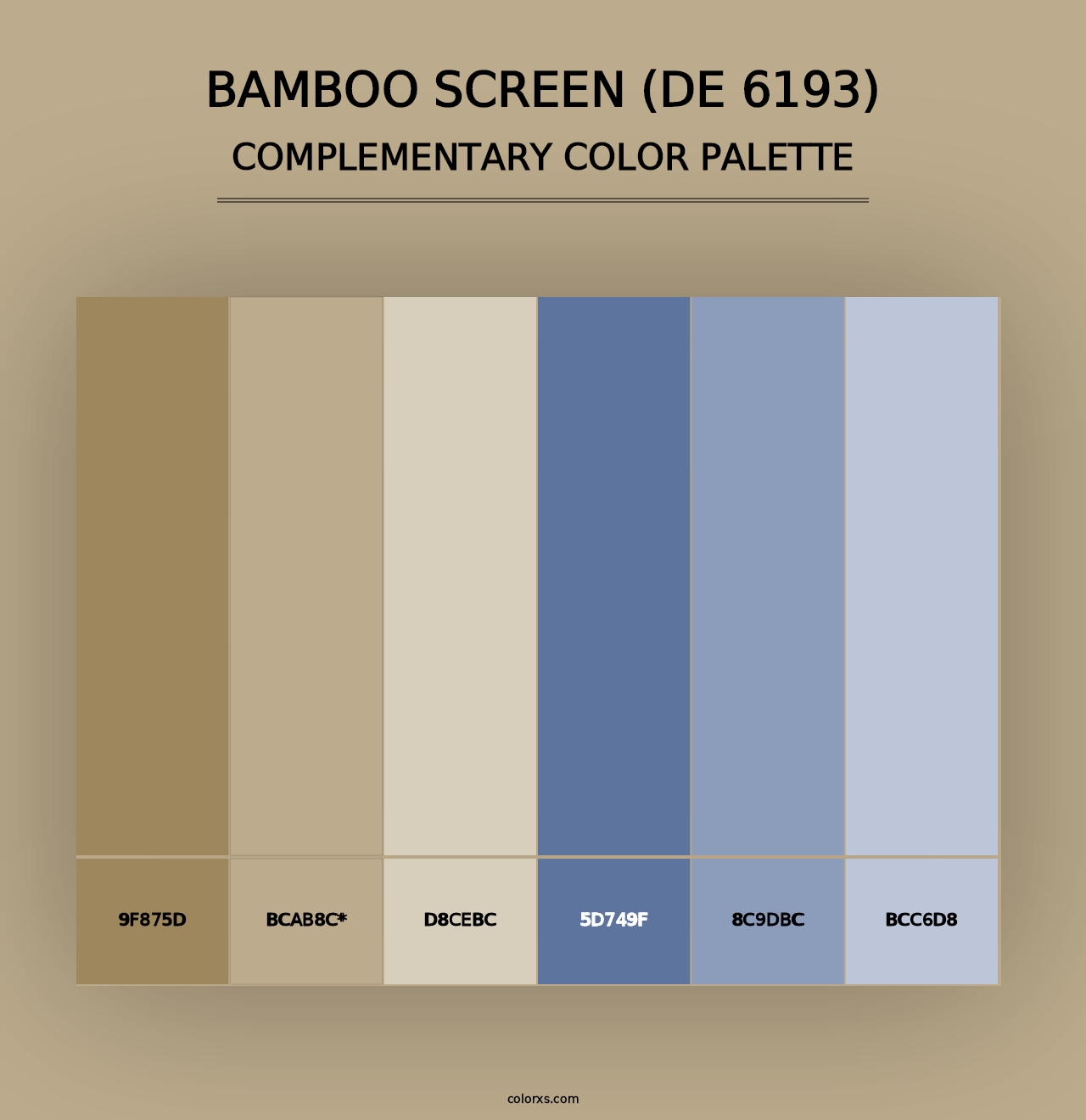 Bamboo Screen (DE 6193) - Complementary Color Palette