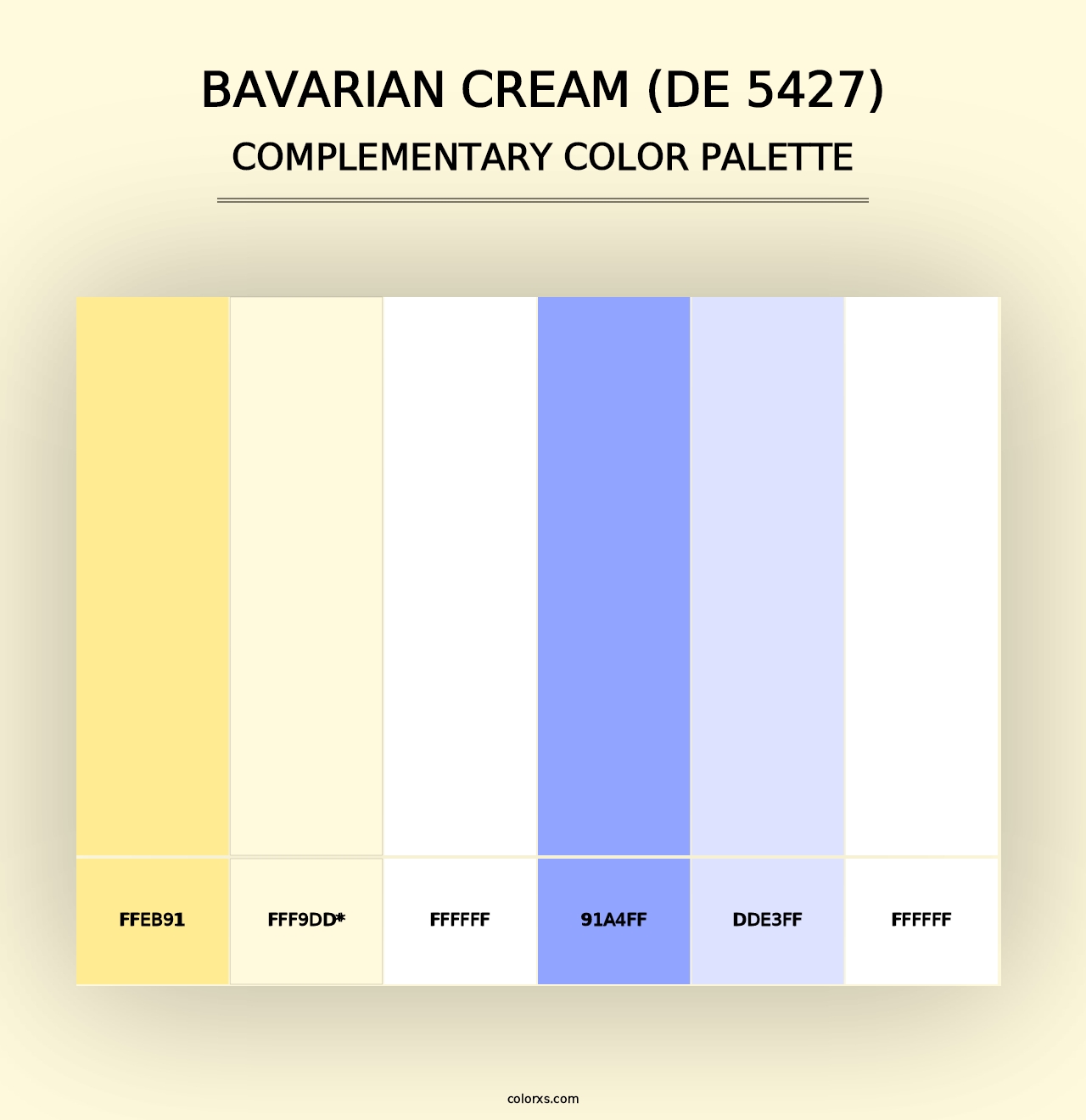 Bavarian Cream (DE 5427) - Complementary Color Palette