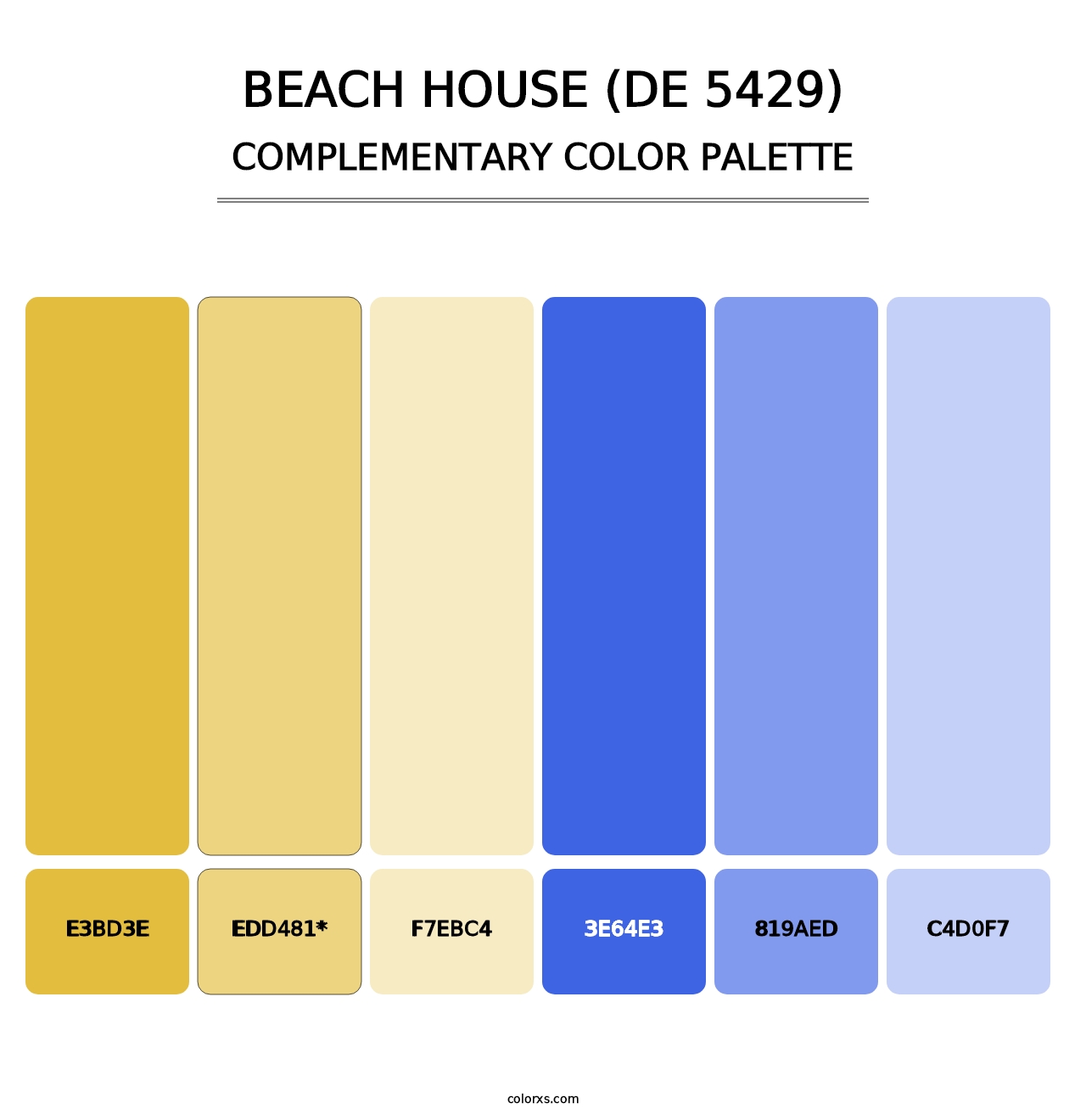 Beach House (DE 5429) - Complementary Color Palette