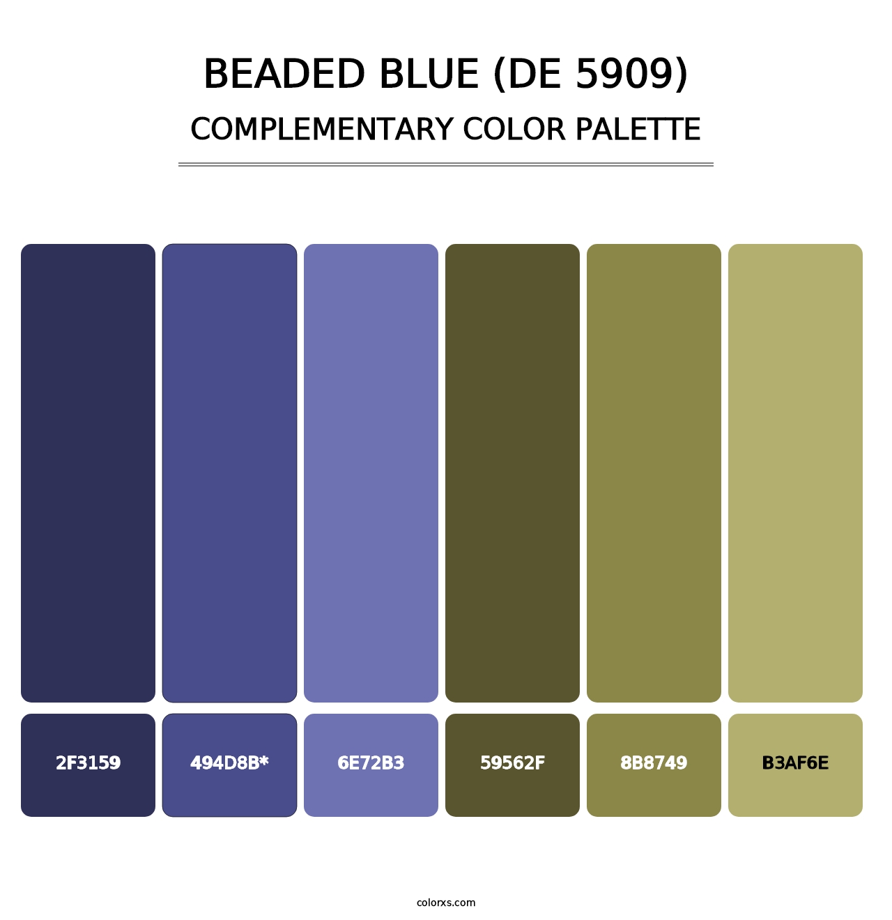 Beaded Blue (DE 5909) - Complementary Color Palette