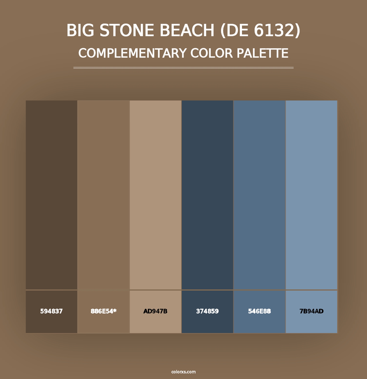 Big Stone Beach (DE 6132) - Complementary Color Palette