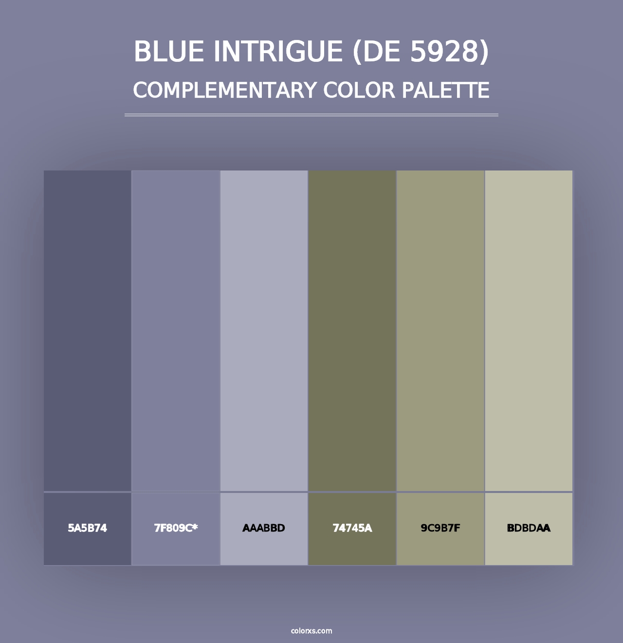 Blue Intrigue (DE 5928) - Complementary Color Palette