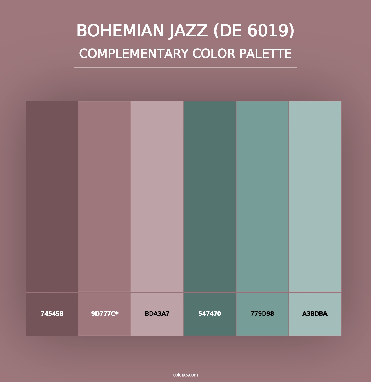 Bohemian Jazz (DE 6019) - Complementary Color Palette