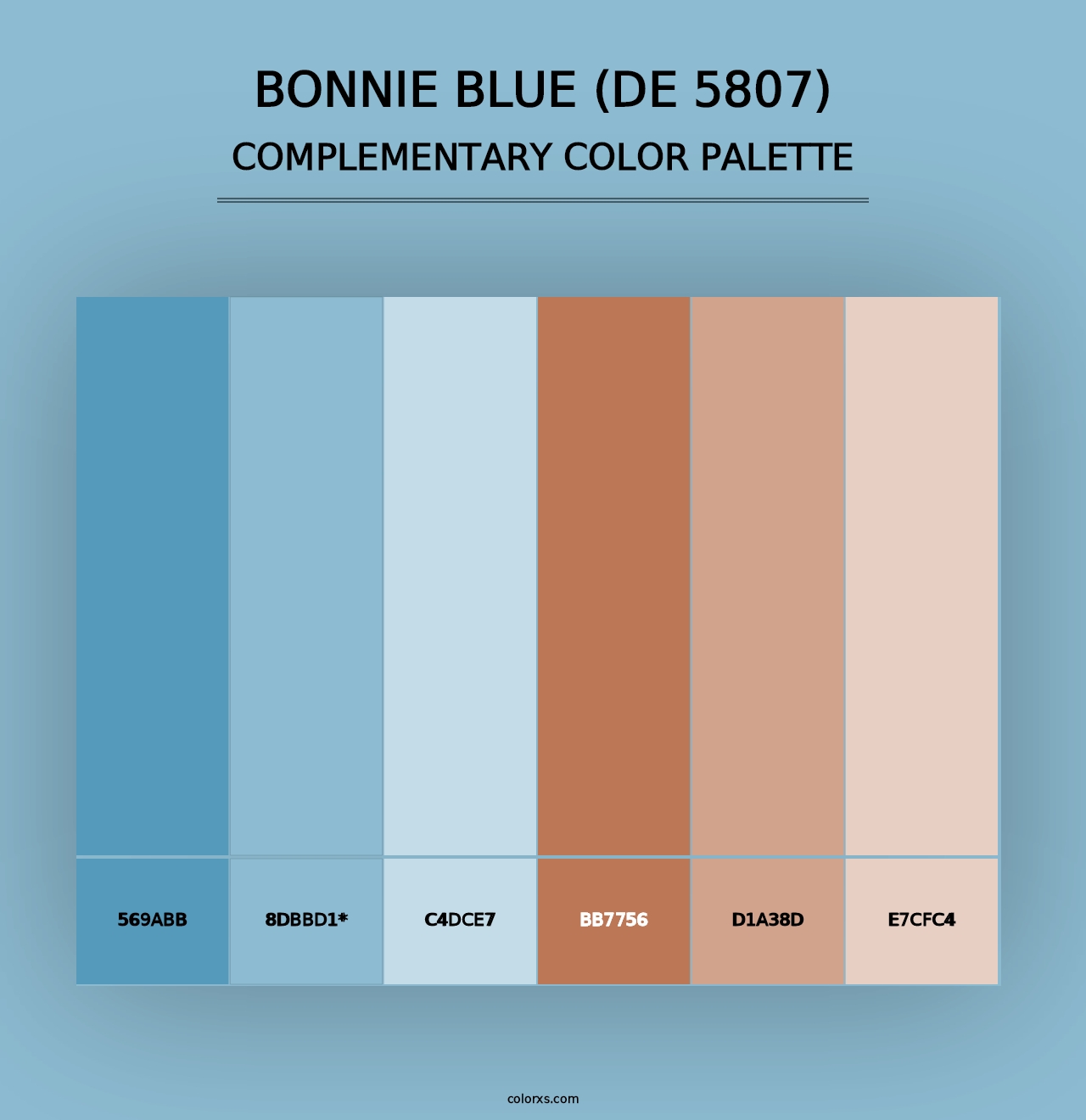 Bonnie Blue (DE 5807) - Complementary Color Palette